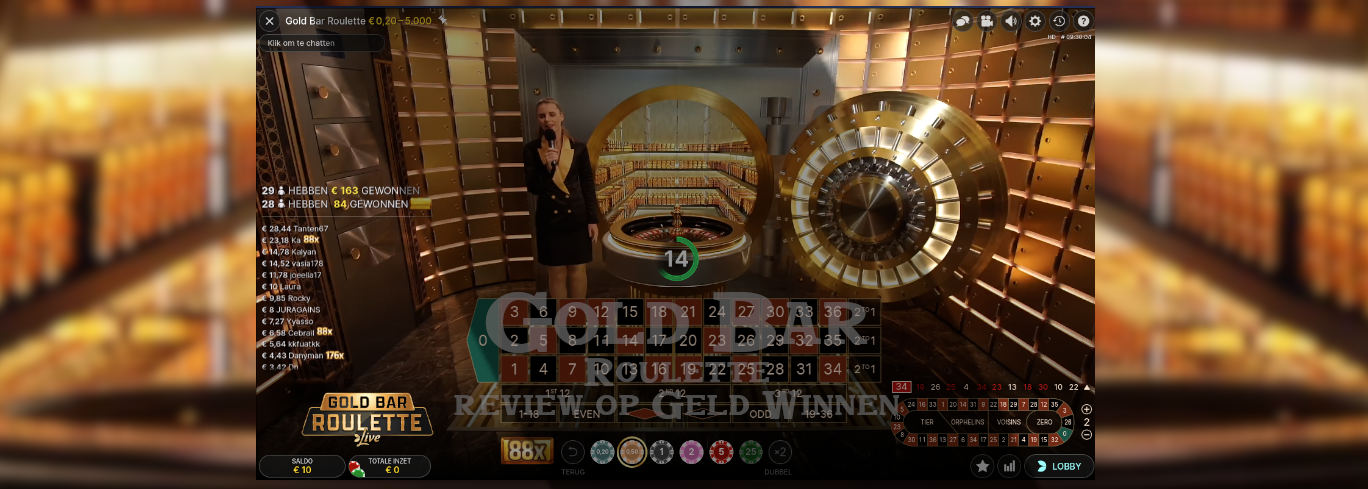 Gold Bar Roulette live spelen