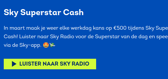 Win €500 met Sky Superstar Cash spel
